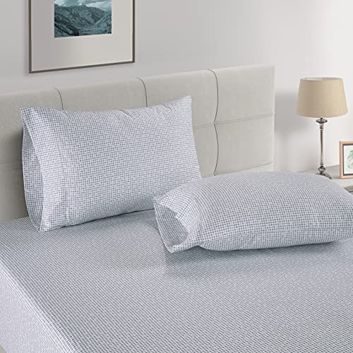 Lane Linen 100% Organic Cotton Fitted Sheet Queen Size only, 3-Piece Set (1 Fitted Sheet, 2 Pillowcases), Percale Weave, Cotton Sheet, Soft, Breathable, Fits Mattress Upto 15' Deep - White