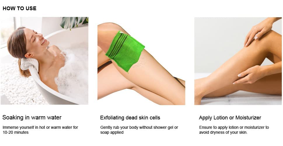 Korean Exfoliating Bath Washcloth [4 pcs] (Green)