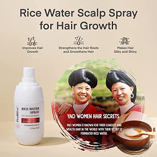 Hair Serum: Hair Oil, Rice Water for Hair, Rosemary Oil for Hair, Castor Oil for Hair, Hair Products for Women and Men, for Thicker, Longer and Fuller Hair, with Biotin and Caffeine