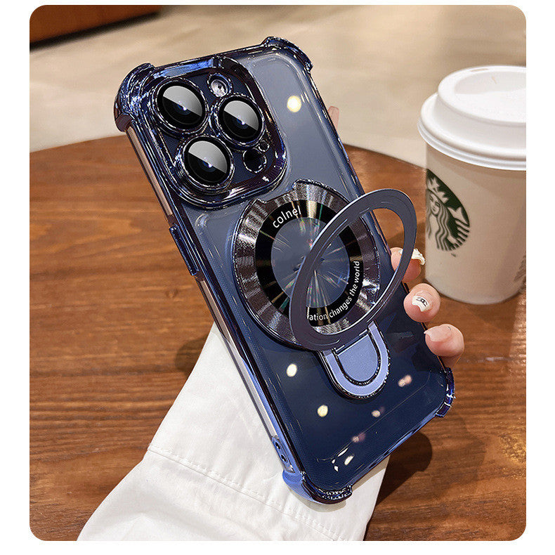 Mobile Phone Case Magnetic Suction Bracket Simple And Transparent