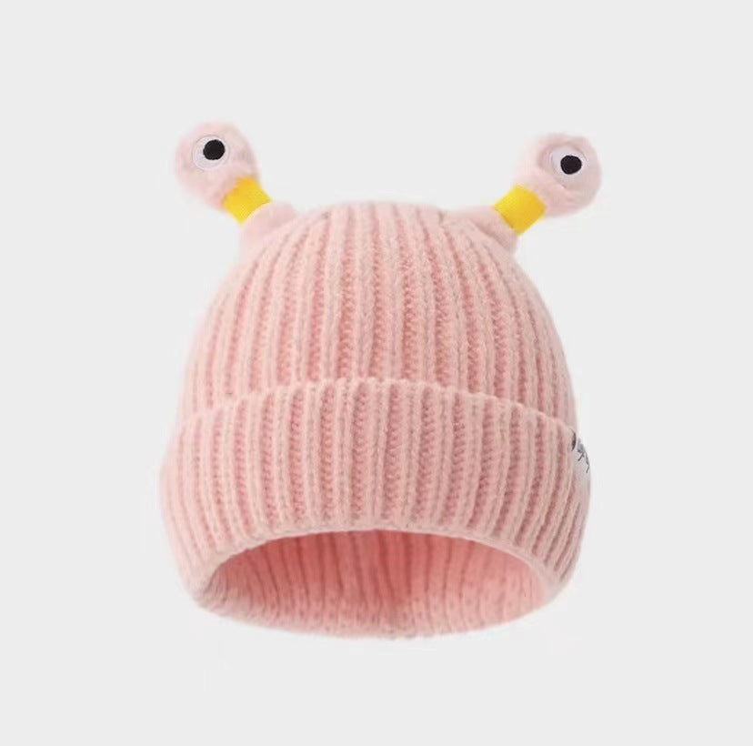 2 New Cute Luminous Autumn And Winter Warm Ear Protection Wool Korean Cartoon Fashion All-matching Knitted Hat