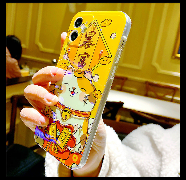 Zhaocai Cat Adhesive Mobile Phone Case