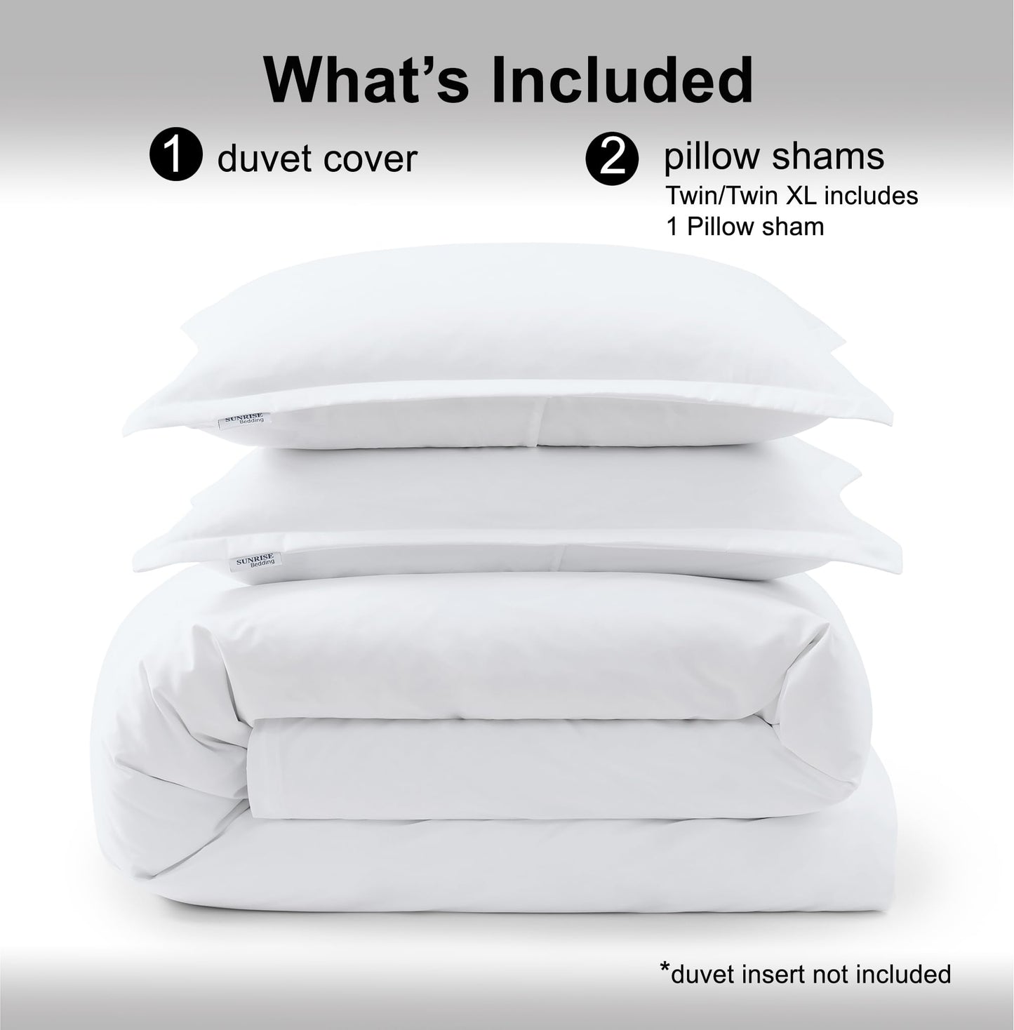 White Queen Duvet Cover Set - 1 Duvet Cover with 2 Pillow Shams - 3 Pieces Comforter Cover with Zipper Closure - Ultra Soft Brushed Microfiber, 90 X 90 Inches (Queen, White)