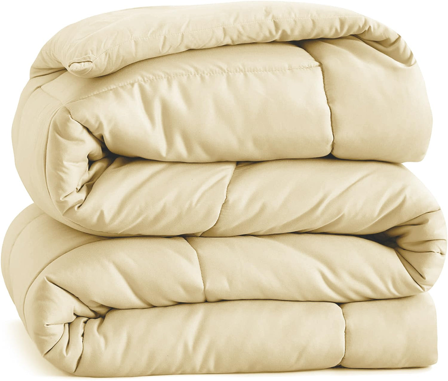 Comforter Queen Size Down Alternative Microfiber Quilted Solid Comforter/Duvet Insert - Ultra Soft Hypoallergenic Bedding - Medium Warmth for All Seasons Queen Comforter - White