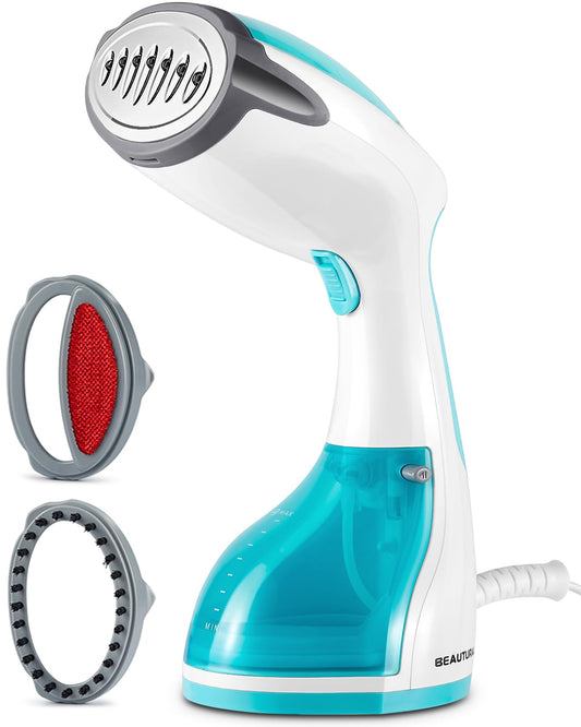 BEAUTURAL 1200-Watt Handheld Steamer for Clothes, 30-Second Heat-up, 8.79-Ounce Water Tank, Aqua