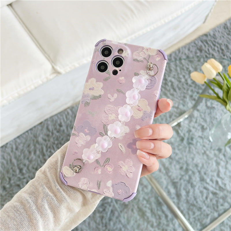 New Gentle Purple Flower Chain Phone Case