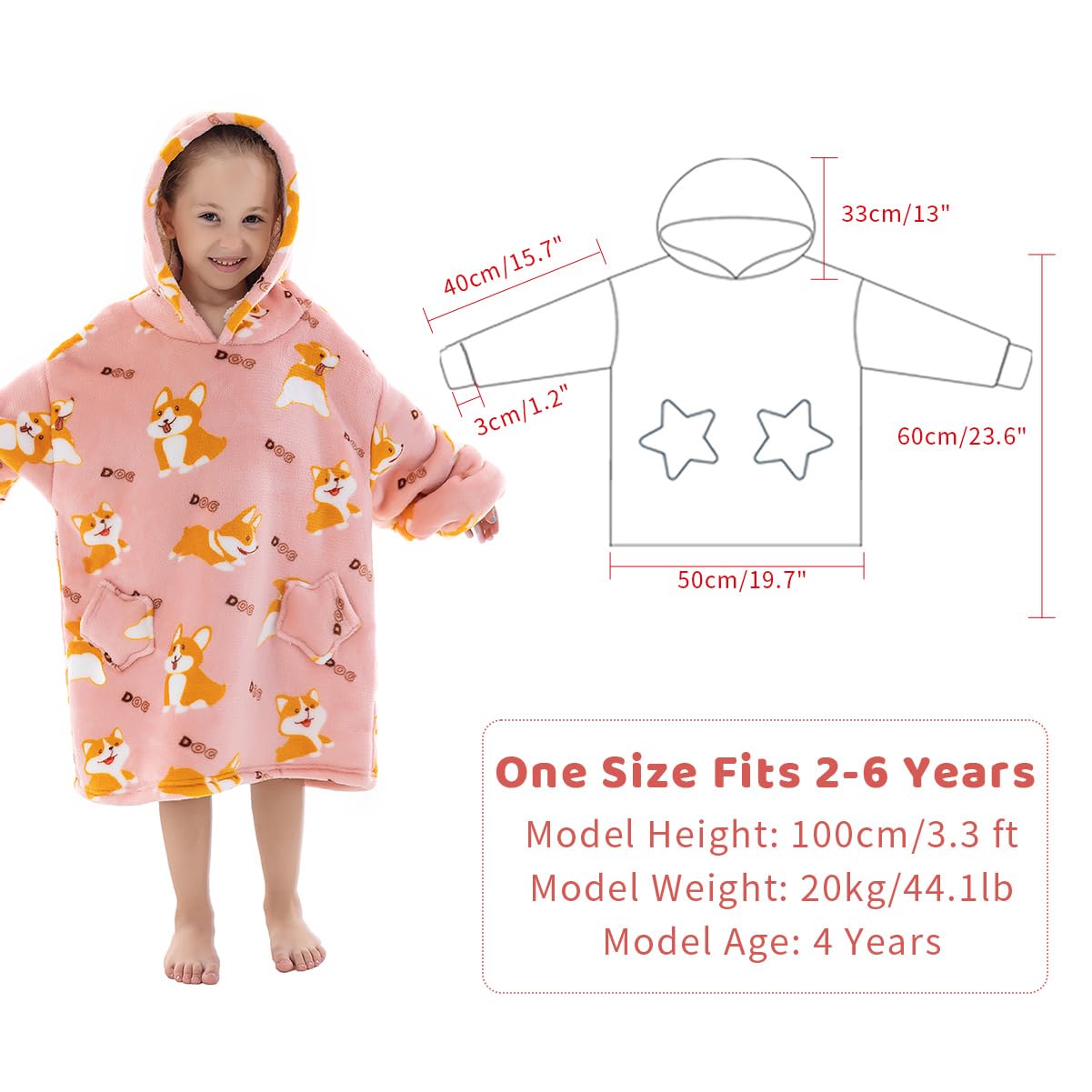 Wenlia Oversized Blanket Hoodie for Adult and Kids, Stylish Sherpa Hoodie Blanket Super Warm Sweatshirt One Size Fits All