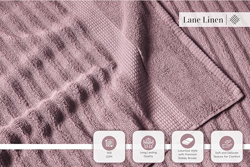 LANE LINEN Large Bath Towels - 100% Cotton Bath Sheets, Extra Large Bath Towels, Zero Twist, 4 Piece Bath Sheet Set, Quick Dry, Super Soft Shower Towels, Absorbent Bathroom Towels - Pearl Blush