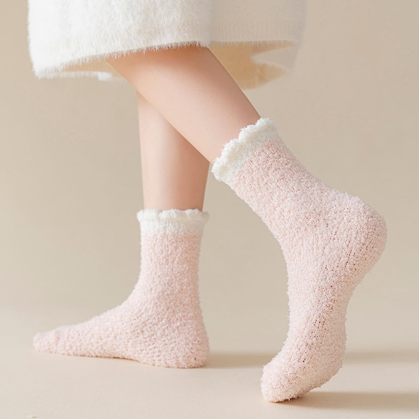 VoJoPi Fuzzy Socks for Women, Size 5-10, 5 Pairs Warm Fluffy Winter Bed Socks Cozy Sleeping Socks, Gifts Christmas Socks