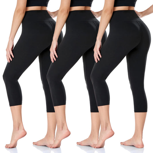DHSO 3 Pack Leggings for Women, High Waist Tummy Control Yoga Pants Non See-Through Workout Running Tights