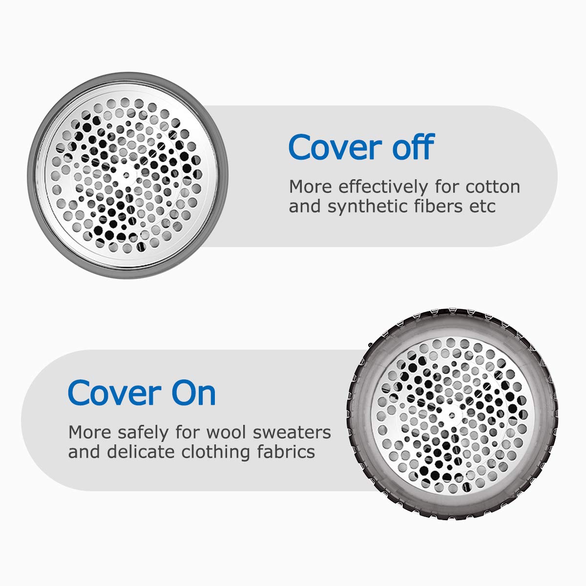 BEAUTURAL Lint Remover Fabric Shaver and Sweater Defuzzer with 2-Speeds, 2 Replaceable Stainless Steel Blades, Battery Operated
