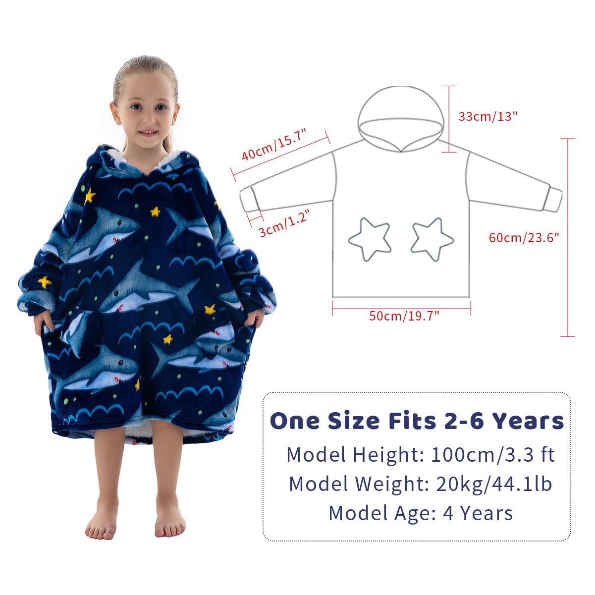 Wenlia Oversized Blanket Hoodie for Adult and Kids, Stylish Sherpa Hoodie Blanket Super Warm Sweatshirt One Size Fits All