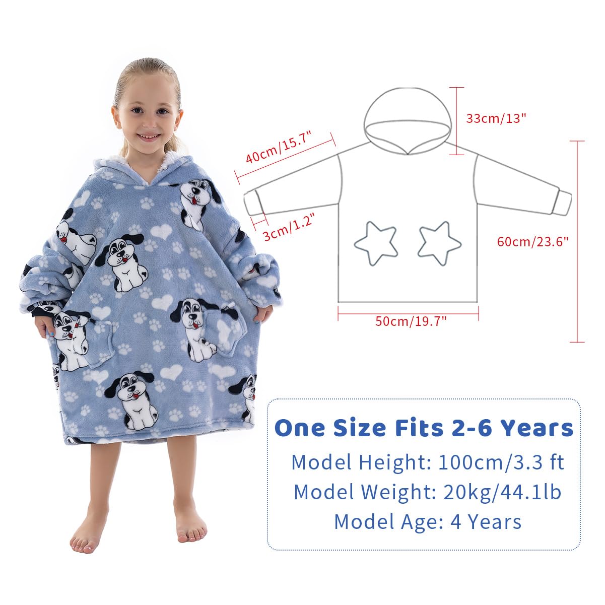 Wenlia Oversized Blanket Hoodie for Adult and Kids, Stylish Sherpa Hoodie Blanket Super Warm Sweatshirt One Size Fits All