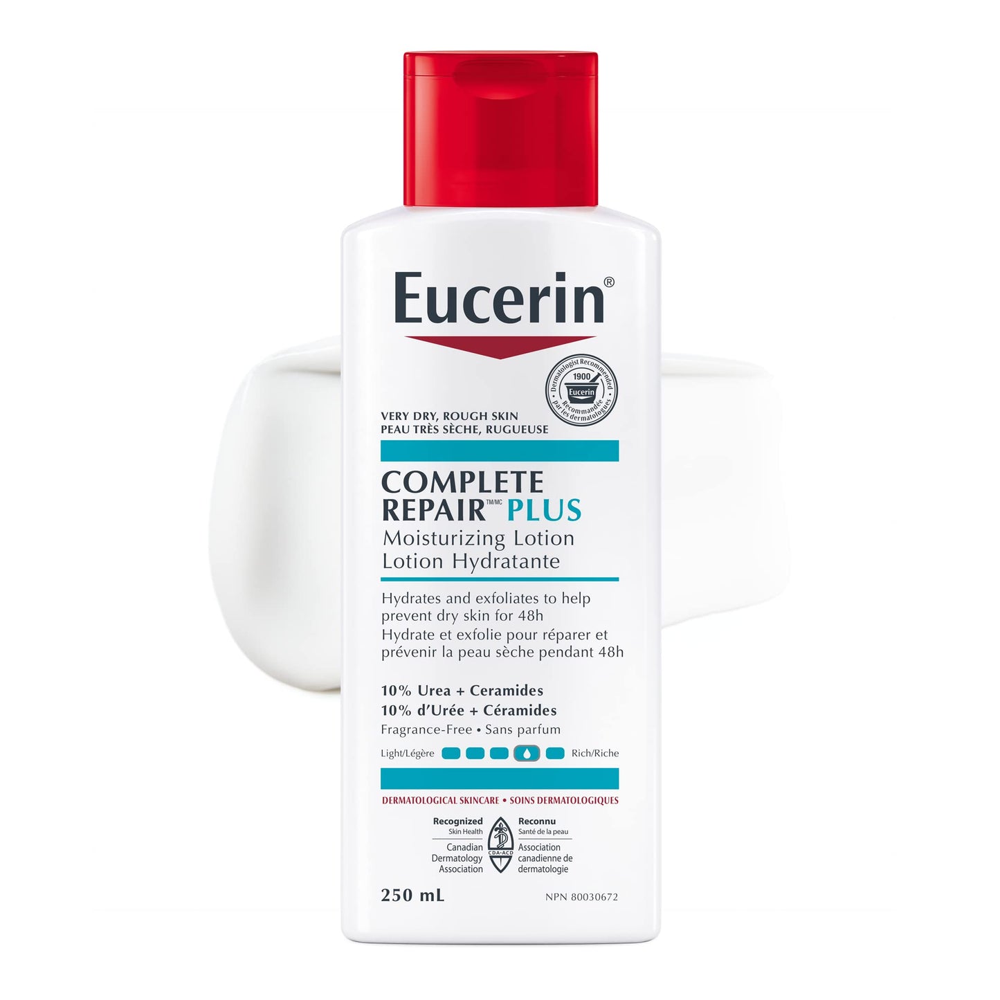 EUCERIN Complete Repair Moisturizing Lotion for Dry to Very Dry Skin, 5% Urea Lotion, Ceramide Lotion, Non Comedogenic and Non Greasy Body Lotion Fragrance Free, Dermatological Skin Care, 500mL