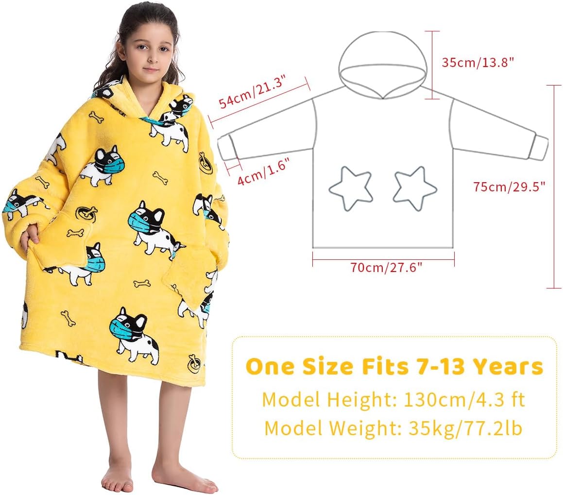 Wenlia Oversized Blanket Hoodie for Adult and Kids, Stylish Sherpa Hoodie Blanket Super Warm Sweatshirt One Size Fits All