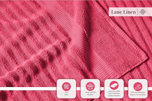 LANE LINEN Large Bath Towels - 100% Cotton Bath Sheets, Extra Large Bath Towels, Zero Twist, 4 Piece Bath Sheet Set, Quick Dry, Super Soft Shower Towels, Absorbent Bathroom Towels - Pearl Blush