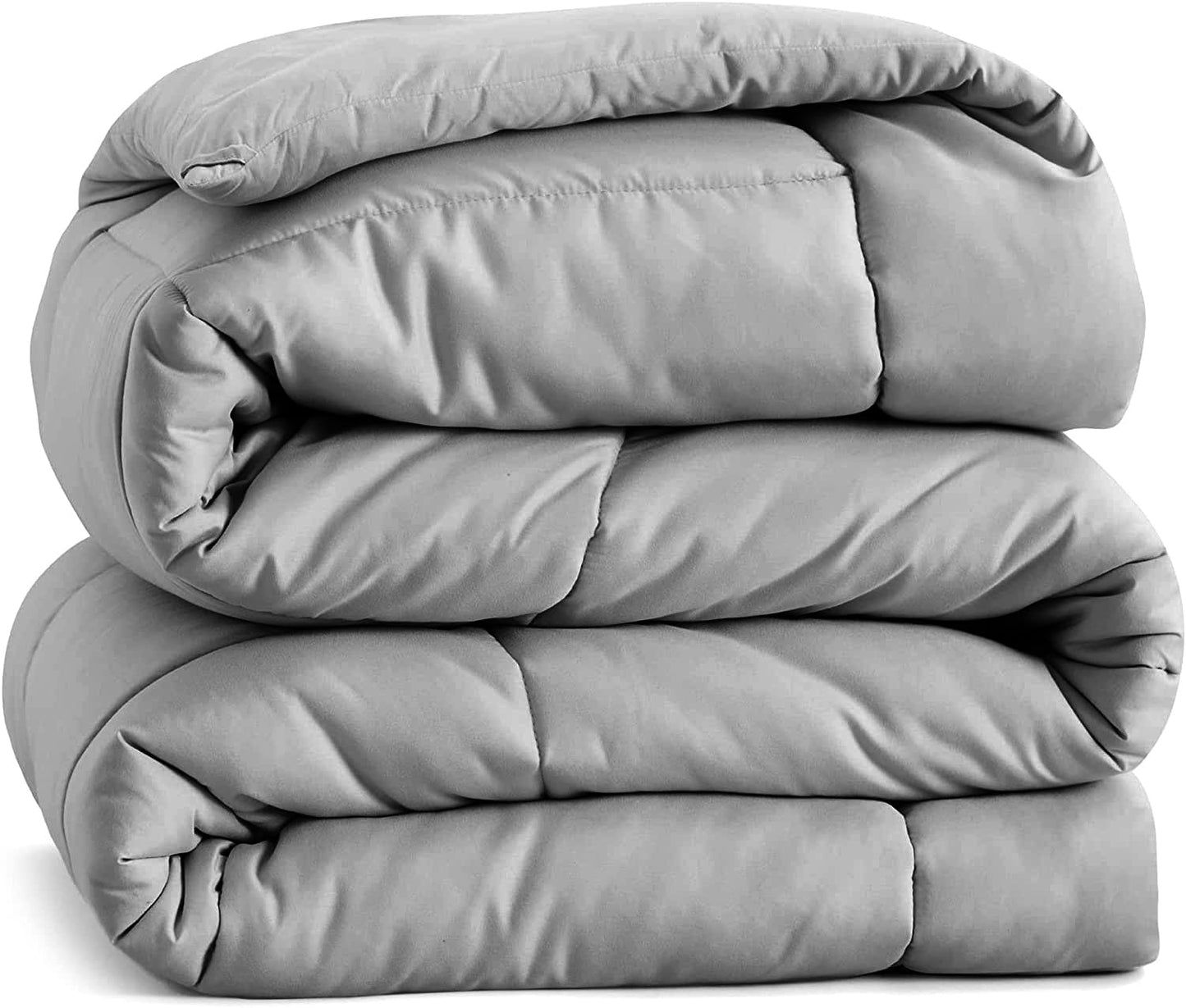 Comforter Queen Size Down Alternative Microfiber Quilted Solid Comforter/Duvet Insert - Ultra Soft Hypoallergenic Bedding - Medium Warmth for All Seasons Queen Comforter - White