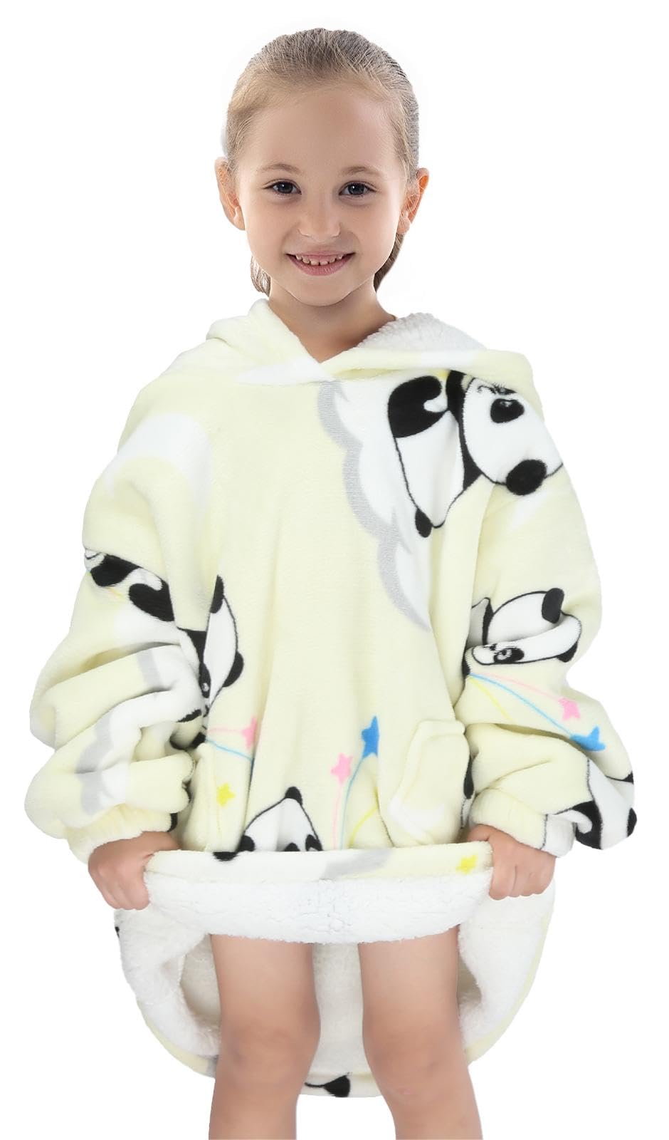 Wenlia Oversized Blanket Hoodie for Adult and Kids, Stylish Sherpa Hoodie Blanket Super Warm Sweatshirt One Size Fits All