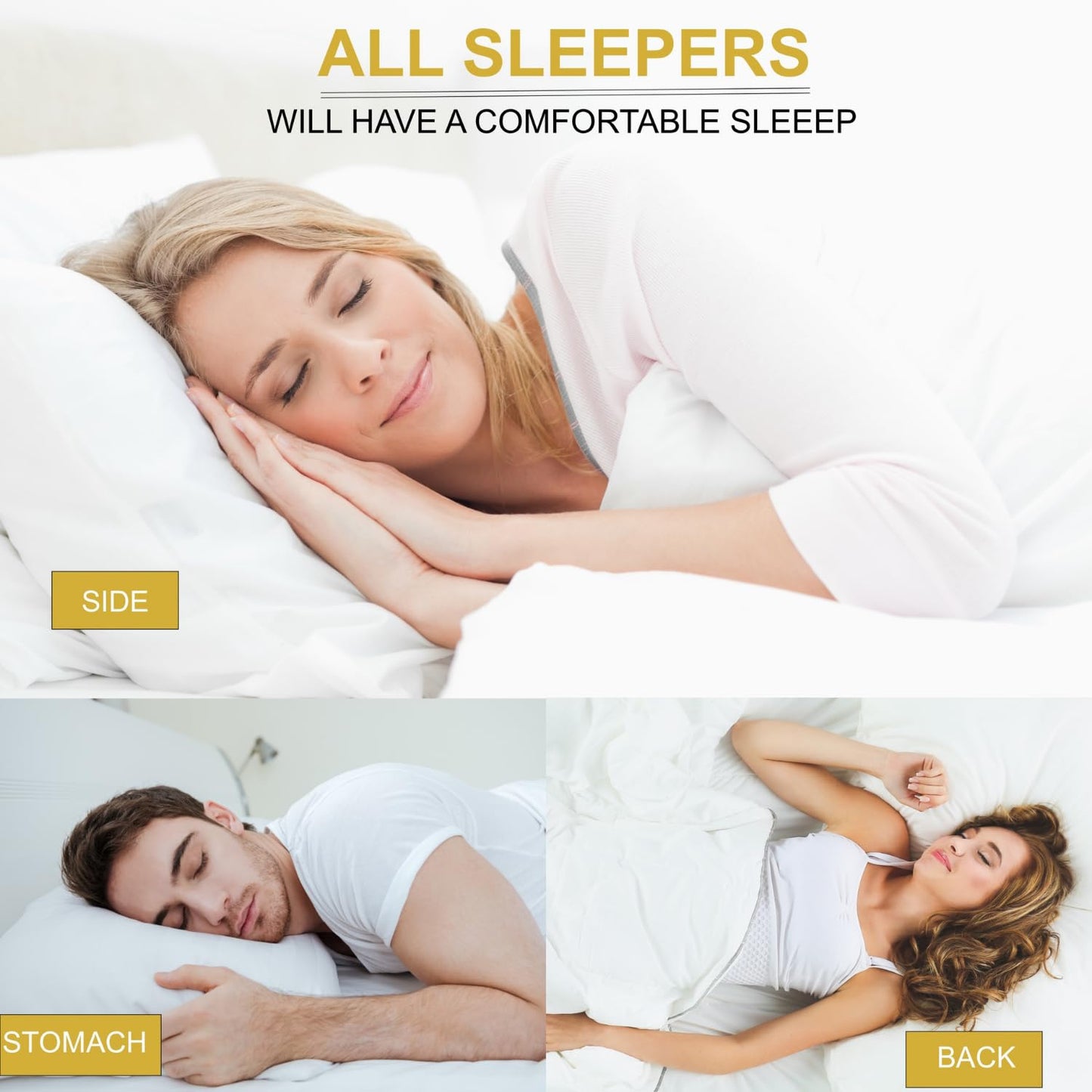 Pillows Queen Size 4 Pack - Premium Down Alternative Made in Canada Hotel Pillows - Bed Pillows for Stomach, Back and Side Sleeper - Supportive and Firm Pillows