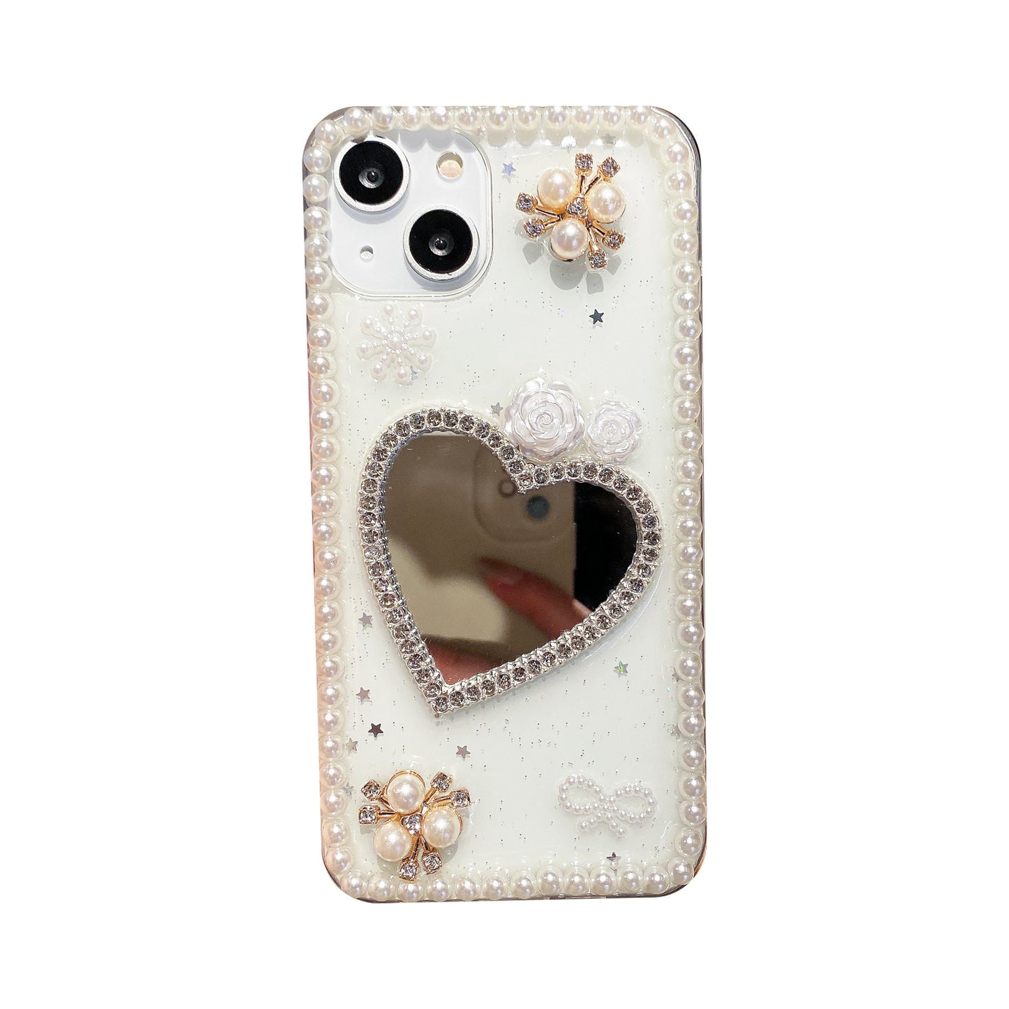 Love Pearl Mirror Transparent Phone Case