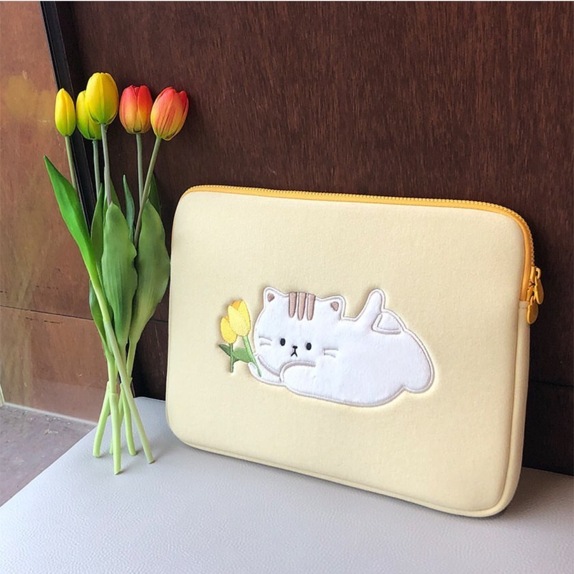 Bamtoree Tulip Kitten Laptop Tablet Storage Bag