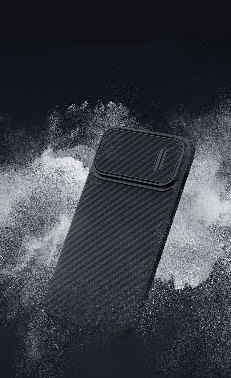 Lens Push Cover Carbon Fiber Magnetic Suction Phone Case