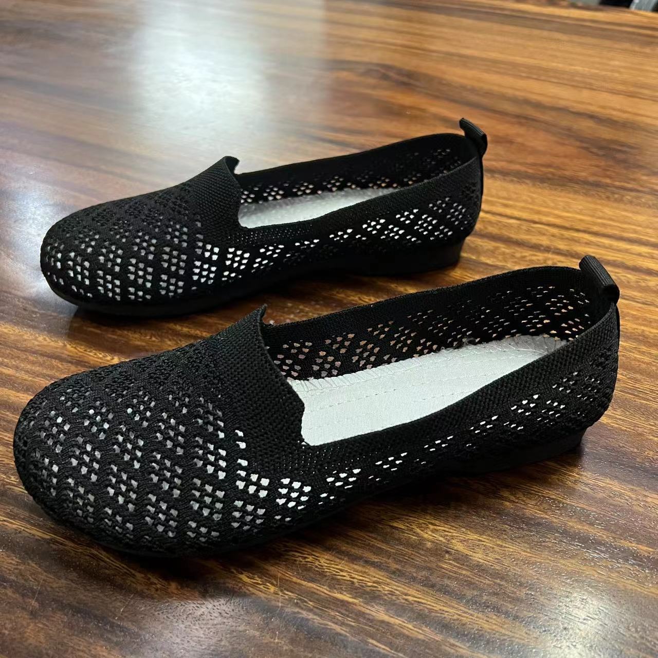 Slip-on Fly-kit Mesh Breathable Casual Women's Shoes