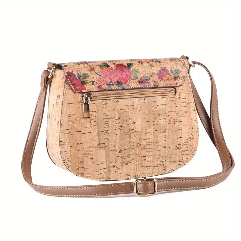 New Cork Printed Flip Saddle Bag Versatile Casual