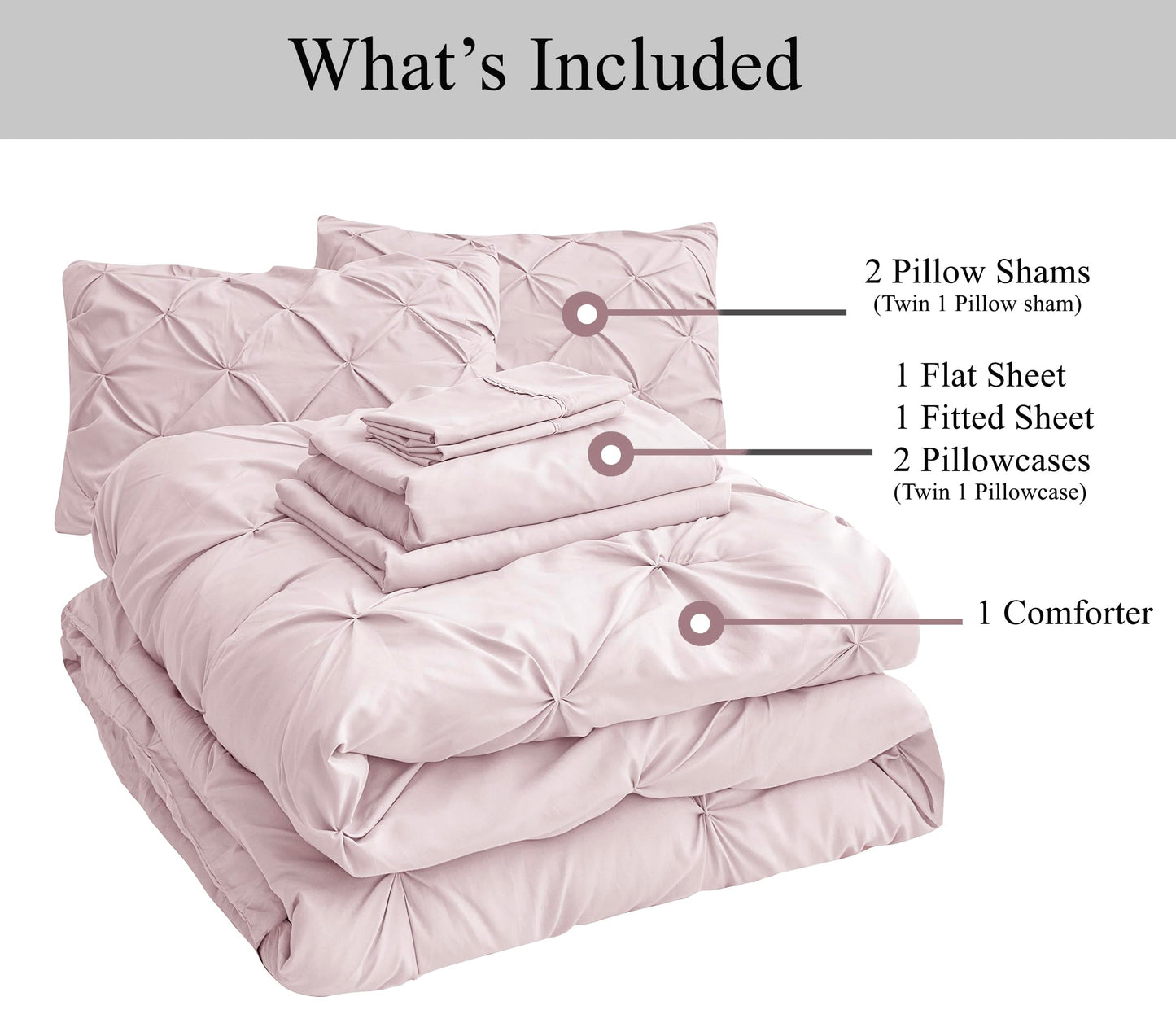 Queen Comforter Set White - 7 Pieces Bed in a Bag - Bedding Set with Comforters, Sheets, Pillowcases & Shams, Queen Size Bedding Set