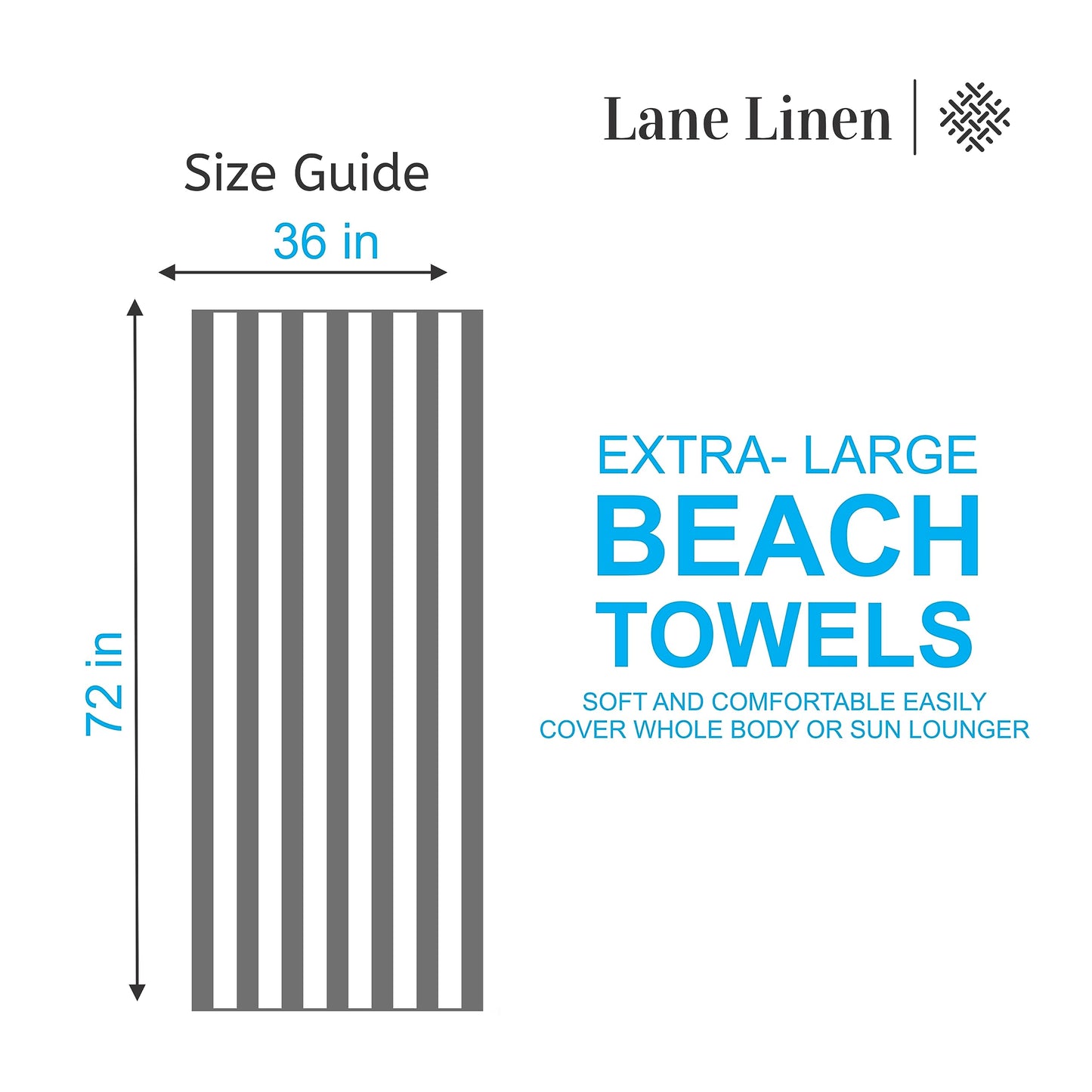 100% Cotton Beach Towel with Beach Bag, 4 Pack Beach Towels for Adults, 36"x72", Pool Towel, Oversized Beach Towel, Highly Absorbent, Extra Large Beach Towel, Quick Dry Beach Towel, Bath Towel - Grey