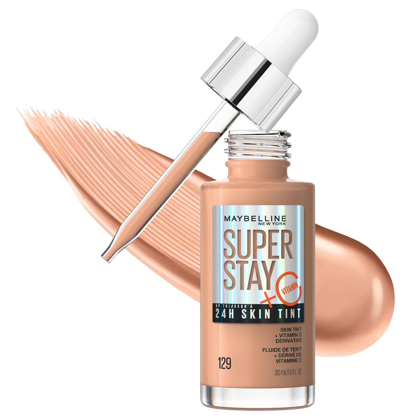 Maybelline New York Super Stay Up To 24H Skin Tint Foundation, skin-like coverage, with Vitamin C*, Shade 118, 30 ml