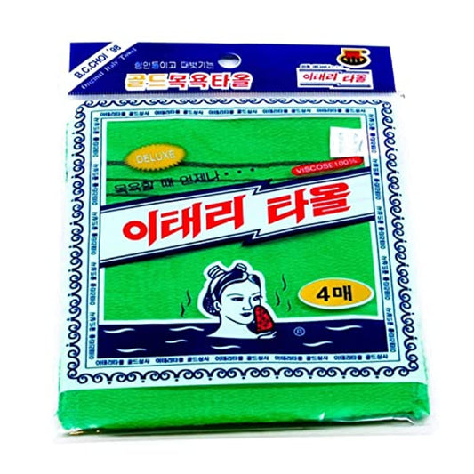 Korean Exfoliating Bath Washcloth [4 pcs] (Green)