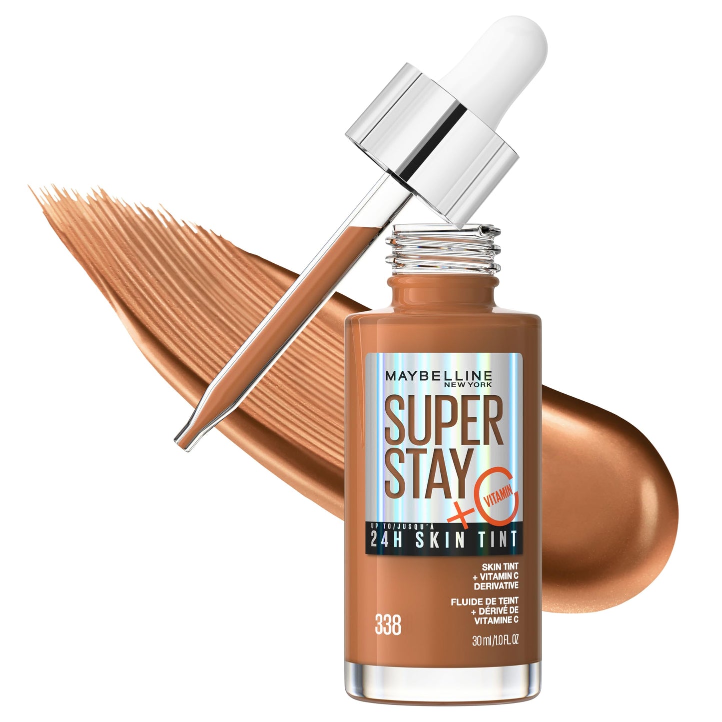 Maybelline New York Super Stay Up To 24H Skin Tint Foundation, skin-like coverage, with Vitamin C*, Shade 118, 30 ml