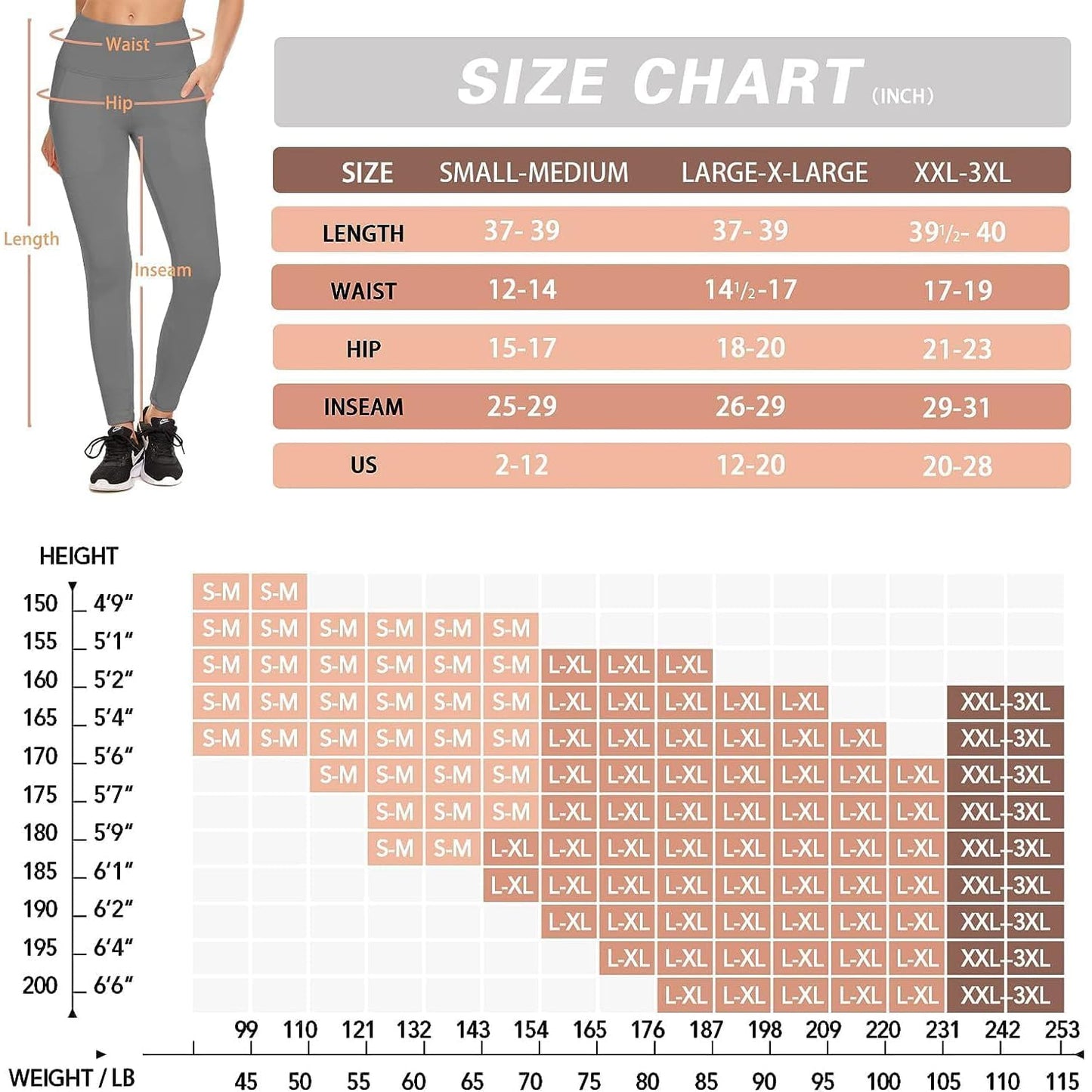 DHSO 3 Pack Leggings for Women, High Waist Tummy Control Yoga Pants Non See-Through Workout Running Tights