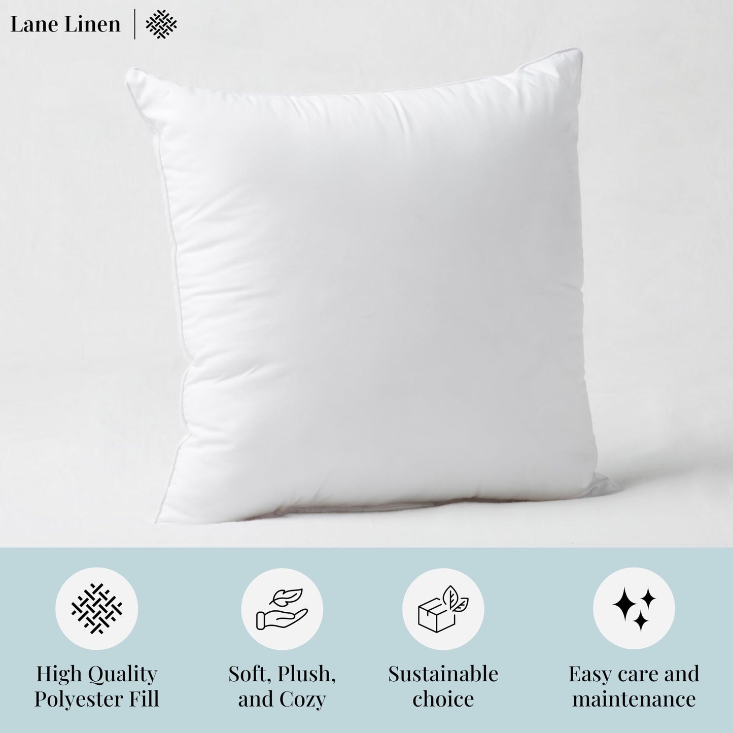 LANE LINEN 12x20 Pillow Insert - Set of 4 White Decorative Pillow for Sofa Bed, Fluffy Pillow Inserts for Throw Pillow Covers, Throw Pillows for Bed, Couch Pillows for Living Room, Bed Pillows