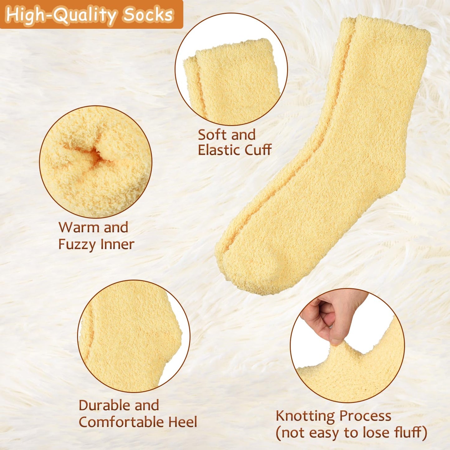 VoJoPi Fuzzy Socks for Women, Size 5-10, 5 Pairs Warm Fluffy Winter Bed Socks Cozy Sleeping Socks, Gifts Christmas Socks