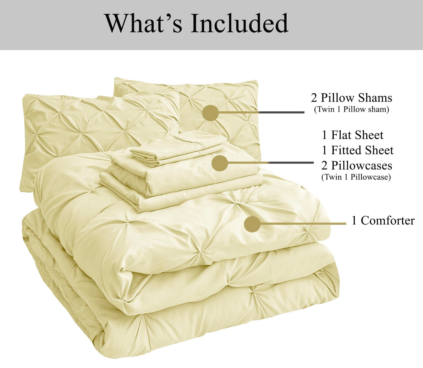 Queen Comforter Set White - 7 Pieces Bed in a Bag - Bedding Set with Comforters, Sheets, Pillowcases & Shams, Queen Size Bedding Set