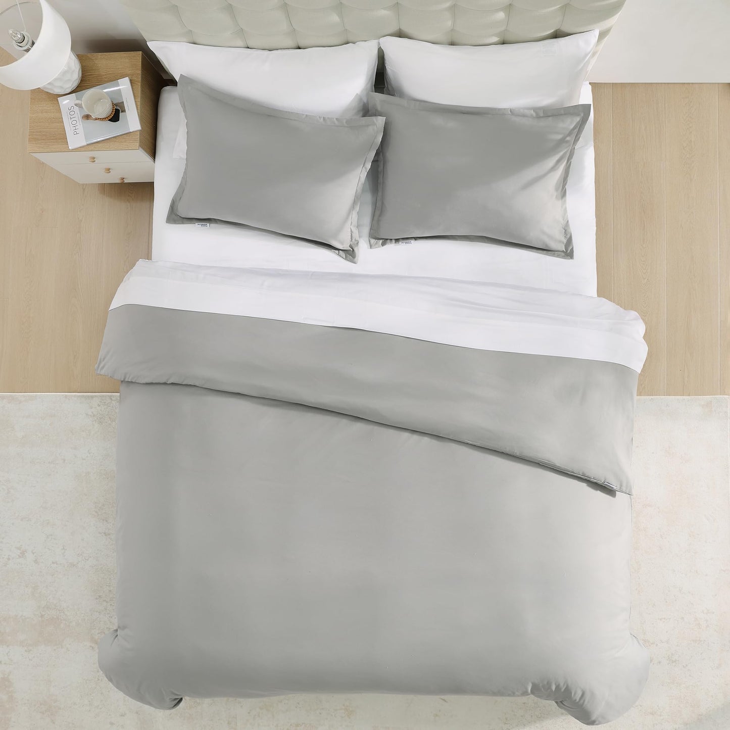 White Queen Duvet Cover Set - 1 Duvet Cover with 2 Pillow Shams - 3 Pieces Comforter Cover with Zipper Closure - Ultra Soft Brushed Microfiber, 90 X 90 Inches (Queen, White)