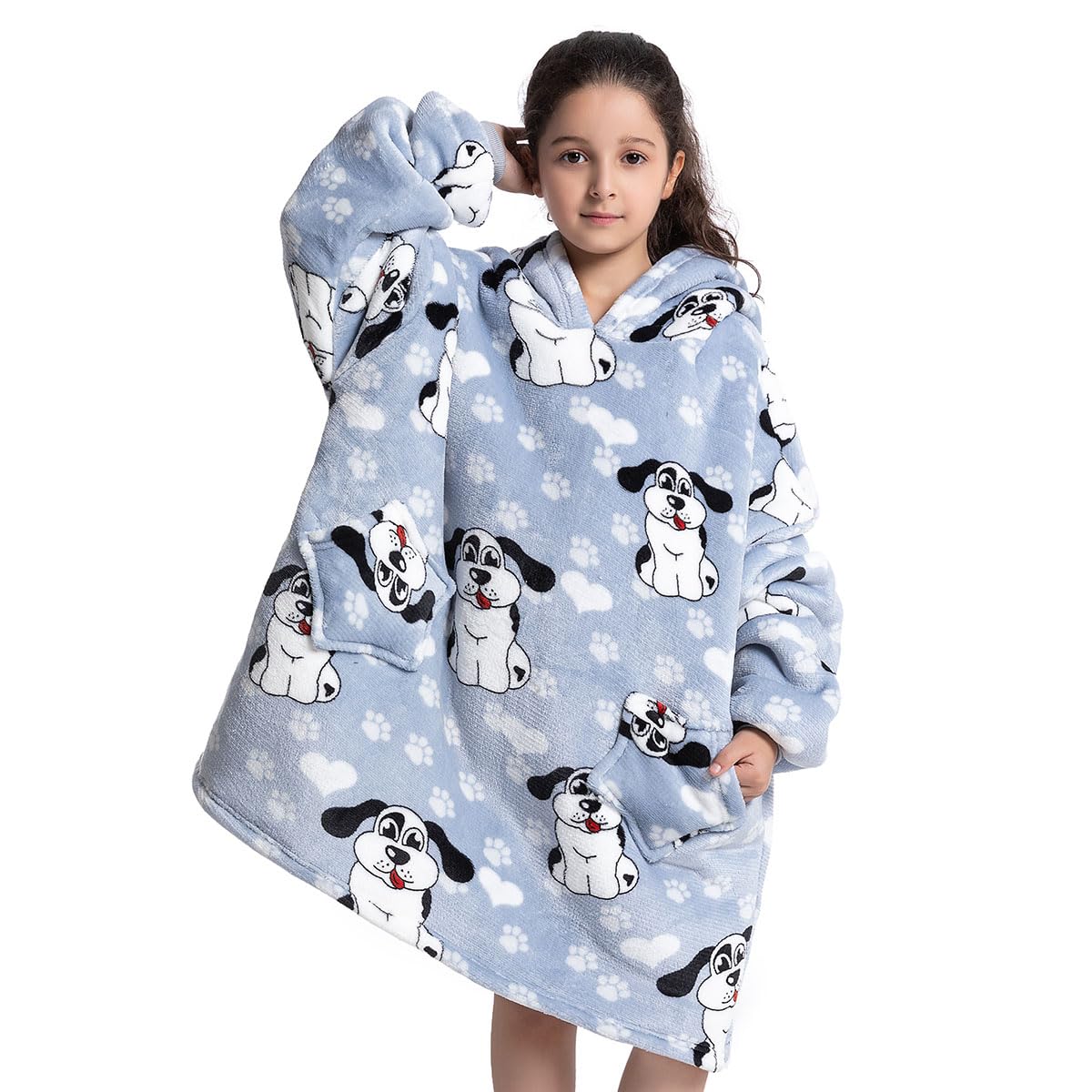 Wenlia Oversized Blanket Hoodie for Adult and Kids, Stylish Sherpa Hoodie Blanket Super Warm Sweatshirt One Size Fits All