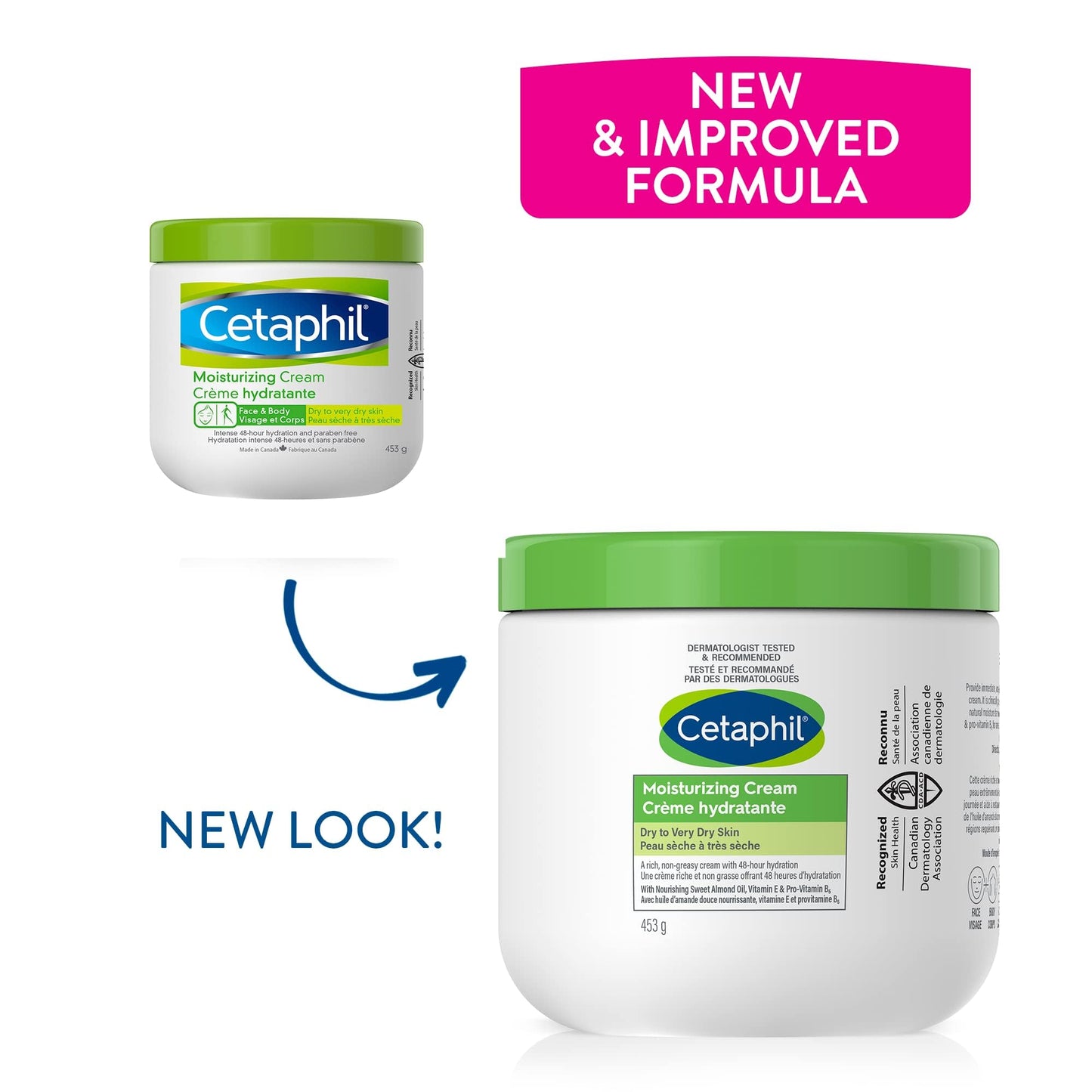 Cetaphil Moisturizing Cream with Sweet Almond Oil and Glycerin 566 g - 48hr Hydration for Dry To Very Dry and Sensitive Skin - Fragrance Free, Paraben Free - Dermatologist Recommended (Amazon Exclusive) Packaging may vary