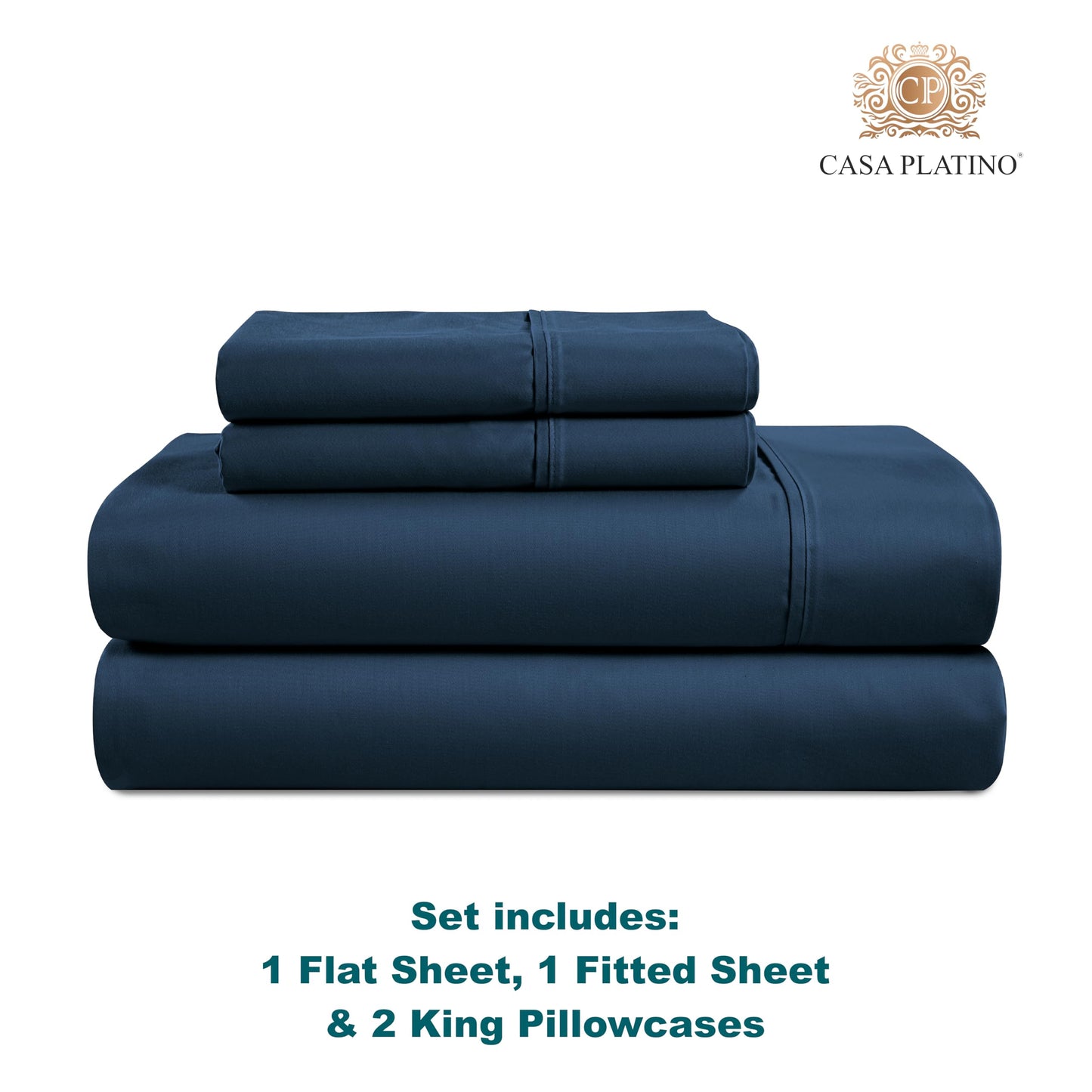 1000 Thread Count Bed Sheets Set for King Size - Silver Egyptian Cotton Blend, Deep Pocket Sheets, Sateen Weave, Hotel Quality Bedding