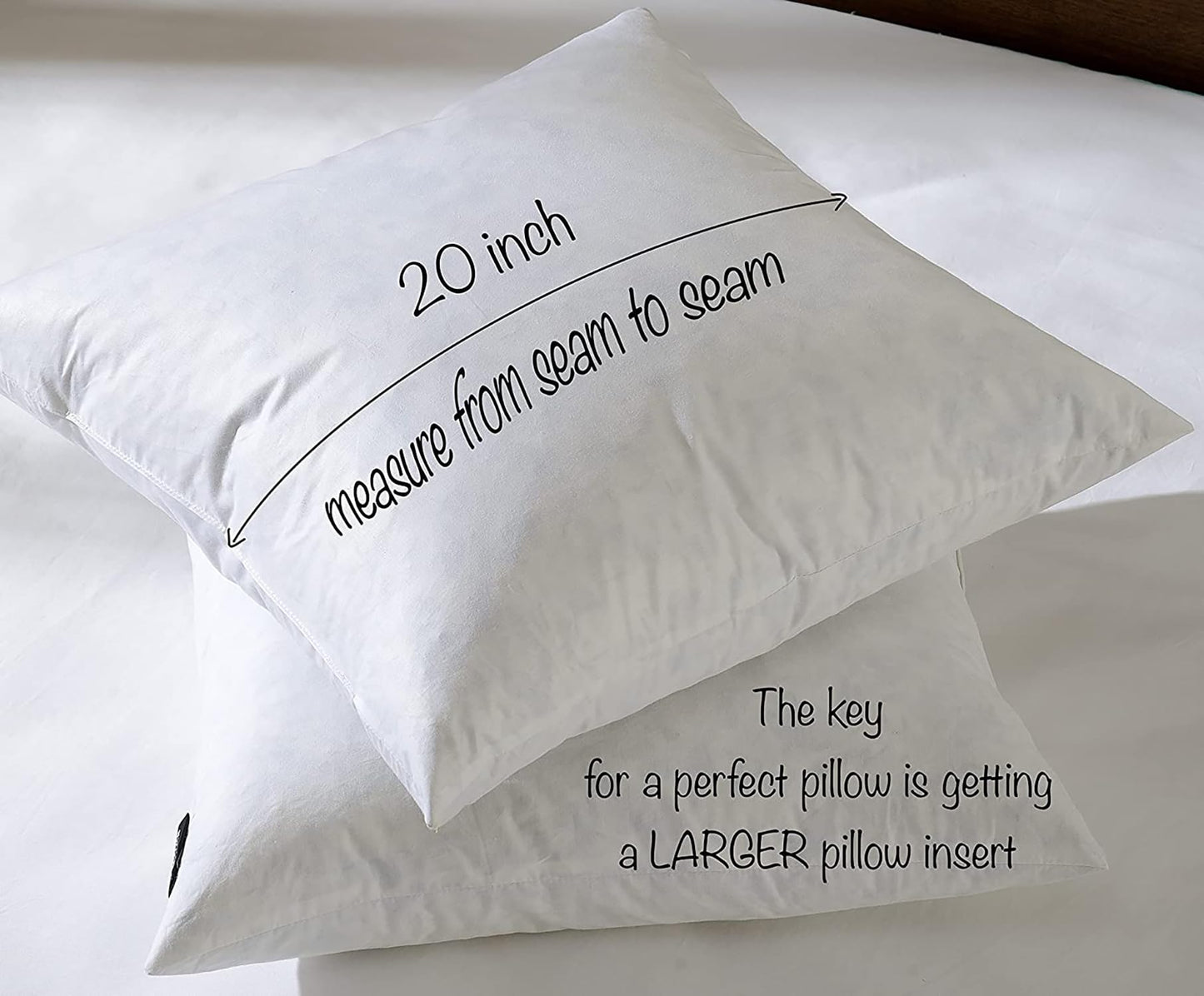 20x20 Pillow Inserts 1 Pack, Decorative Throw Pillows with Feather Fill, Square Pillows Stuffer for Couch, Sofa, Living Room, Indoor Decor 20 x 20 Inch