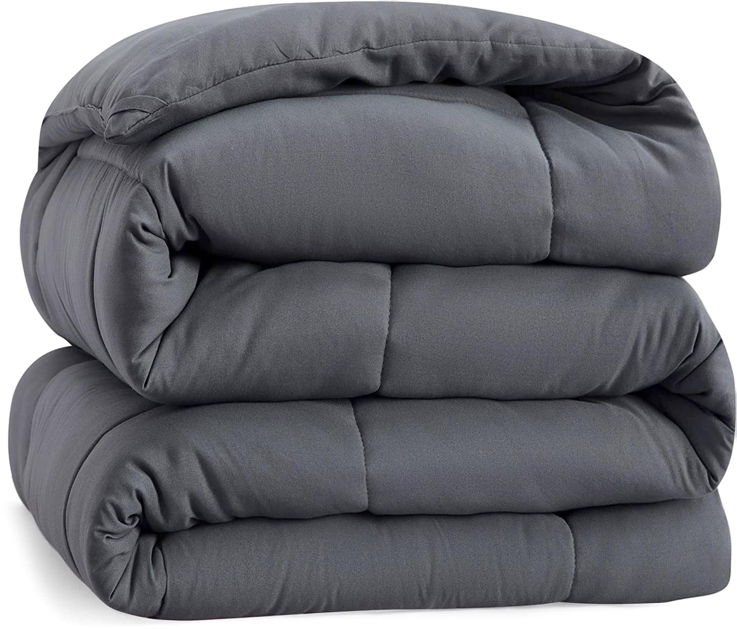 Comforter Queen Size Down Alternative Microfiber Quilted Solid Comforter/Duvet Insert - Ultra Soft Hypoallergenic Bedding - Medium Warmth for All Seasons Queen Comforter - White