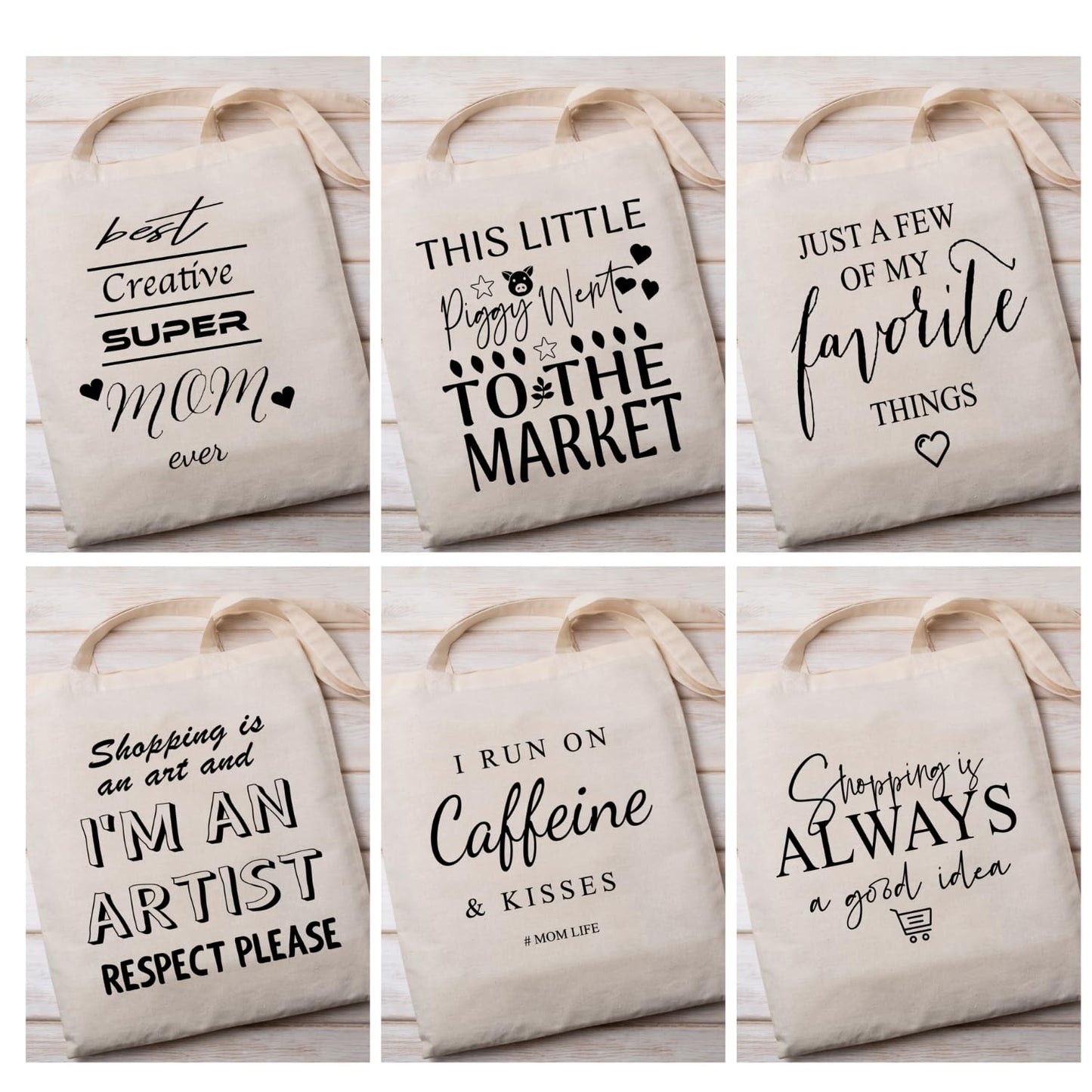 Natural Cotton Tote Bags, Lightweight Reusable Grocery Shopping Bags, Suitable for DIY, Advertising, Promotion, Gifts