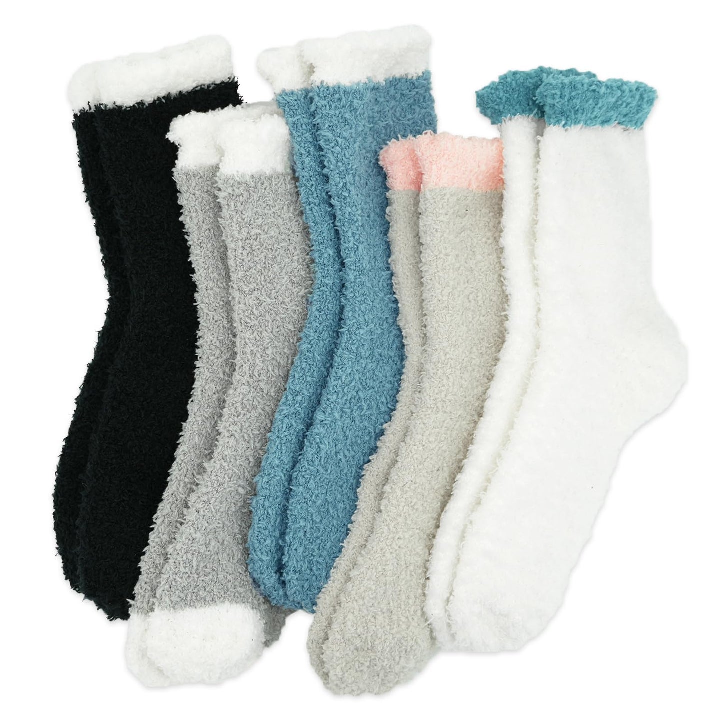 VoJoPi Fuzzy Socks for Women, Size 5-10, 5 Pairs Warm Fluffy Winter Bed Socks Cozy Sleeping Socks, Gifts Christmas Socks