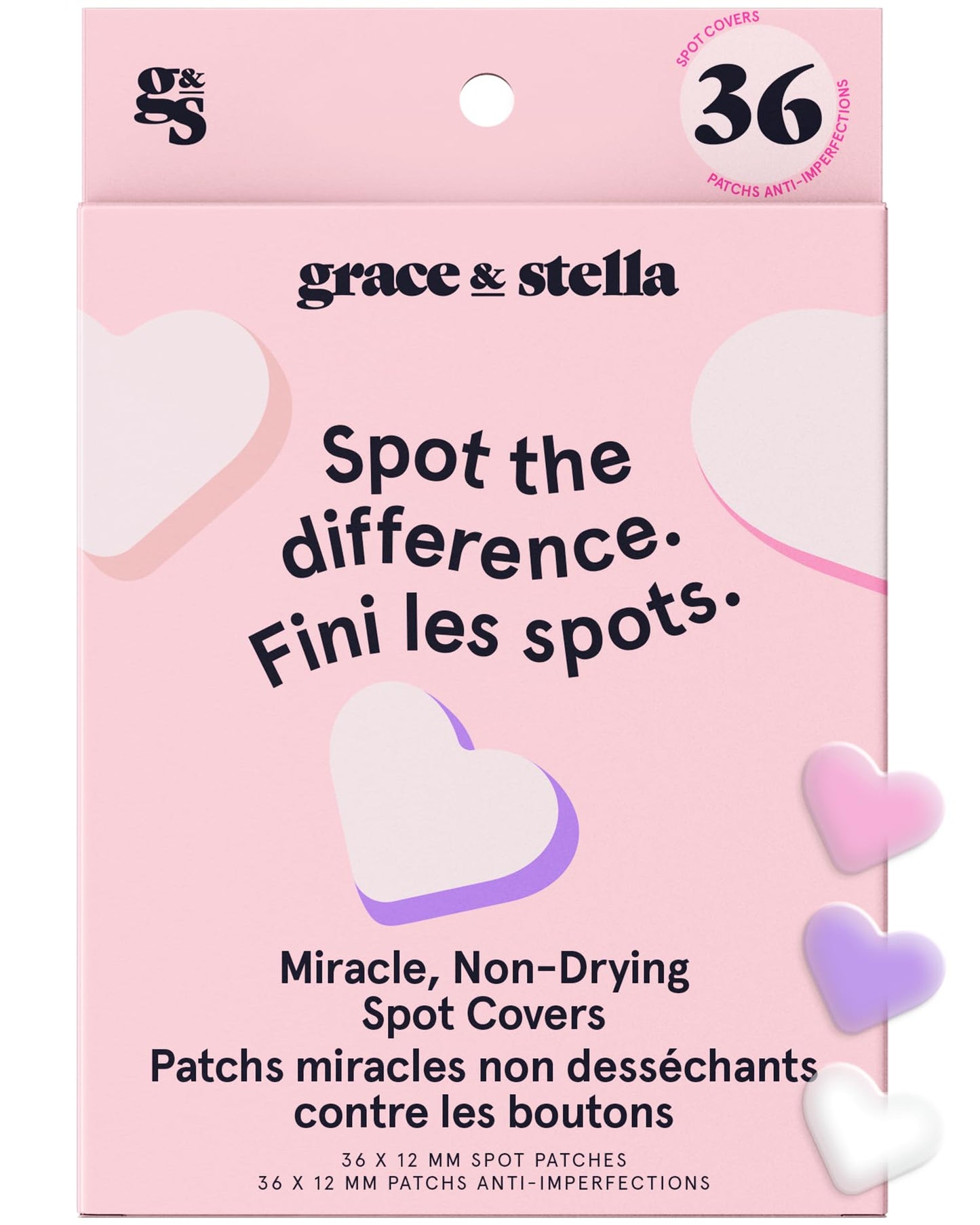 grace & stella Pimple Patches Salicylic Acid (Multishape, 36 Count) - Pimple Patch with Tea Tree - Acne Patches for Absorbing Impurities - Dermatologist Tested Skin Care, Cruelty Free, Vegan