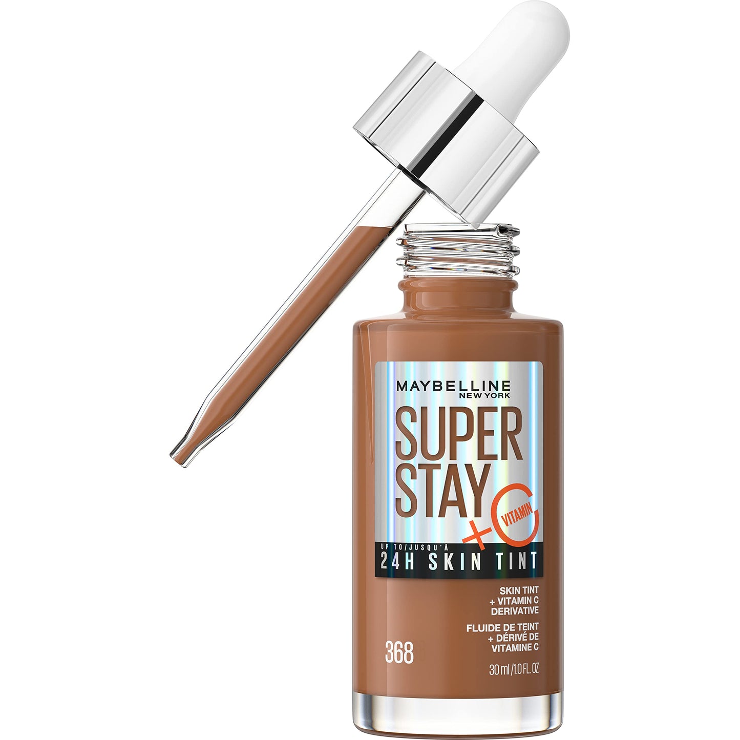 Maybelline New York Super Stay Up To 24H Skin Tint Foundation, skin-like coverage, with Vitamin C*, Shade 118, 30 ml