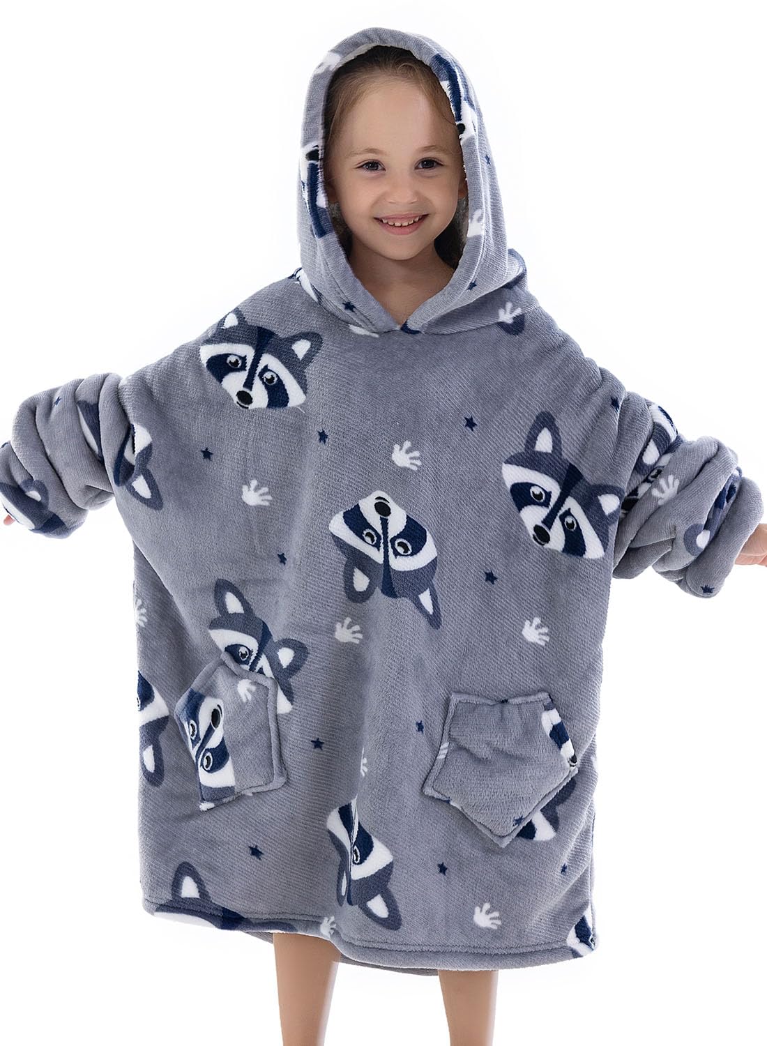 Wenlia Oversized Blanket Hoodie for Adult and Kids, Stylish Sherpa Hoodie Blanket Super Warm Sweatshirt One Size Fits All