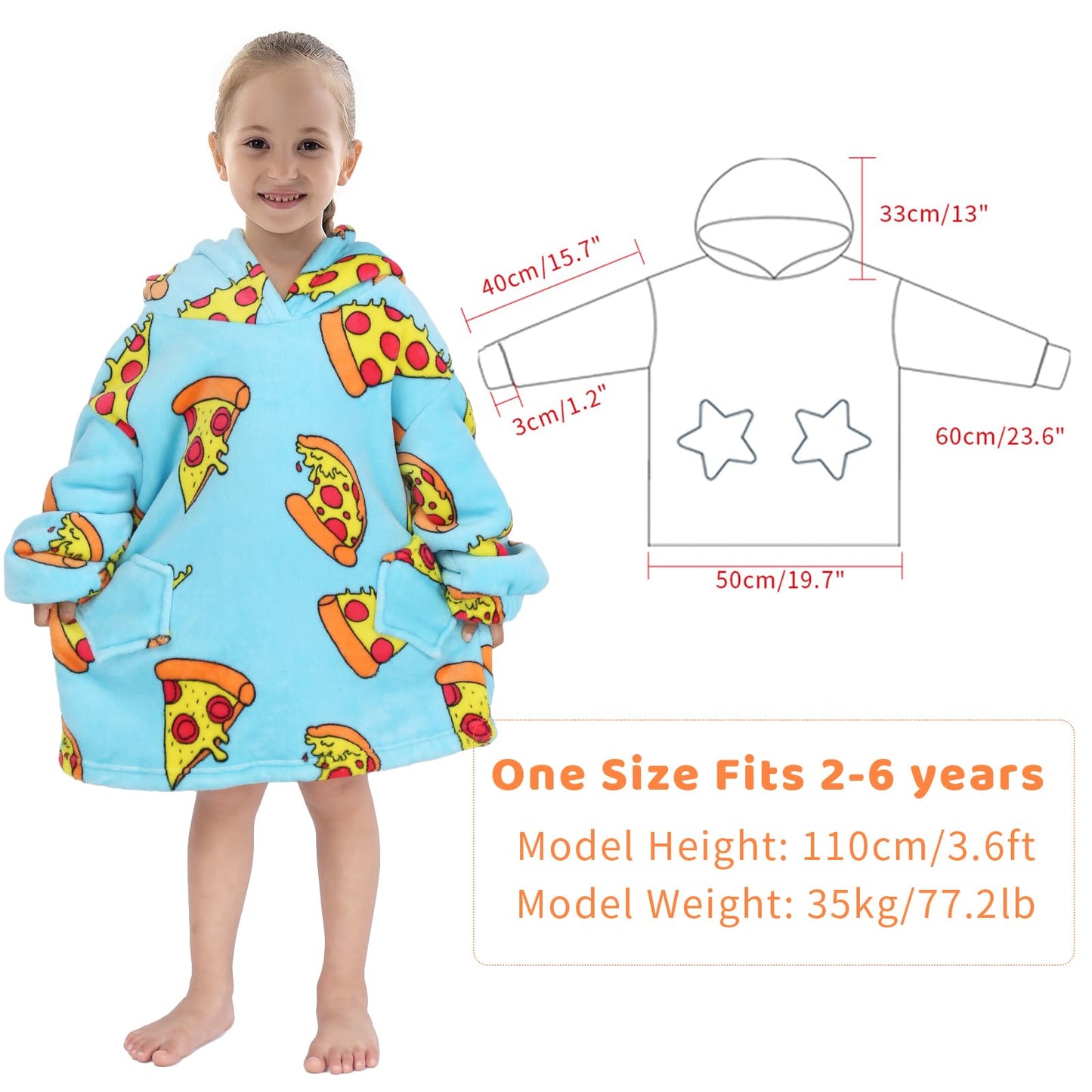 Wenlia Oversized Blanket Hoodie for Adult and Kids, Stylish Sherpa Hoodie Blanket Super Warm Sweatshirt One Size Fits All