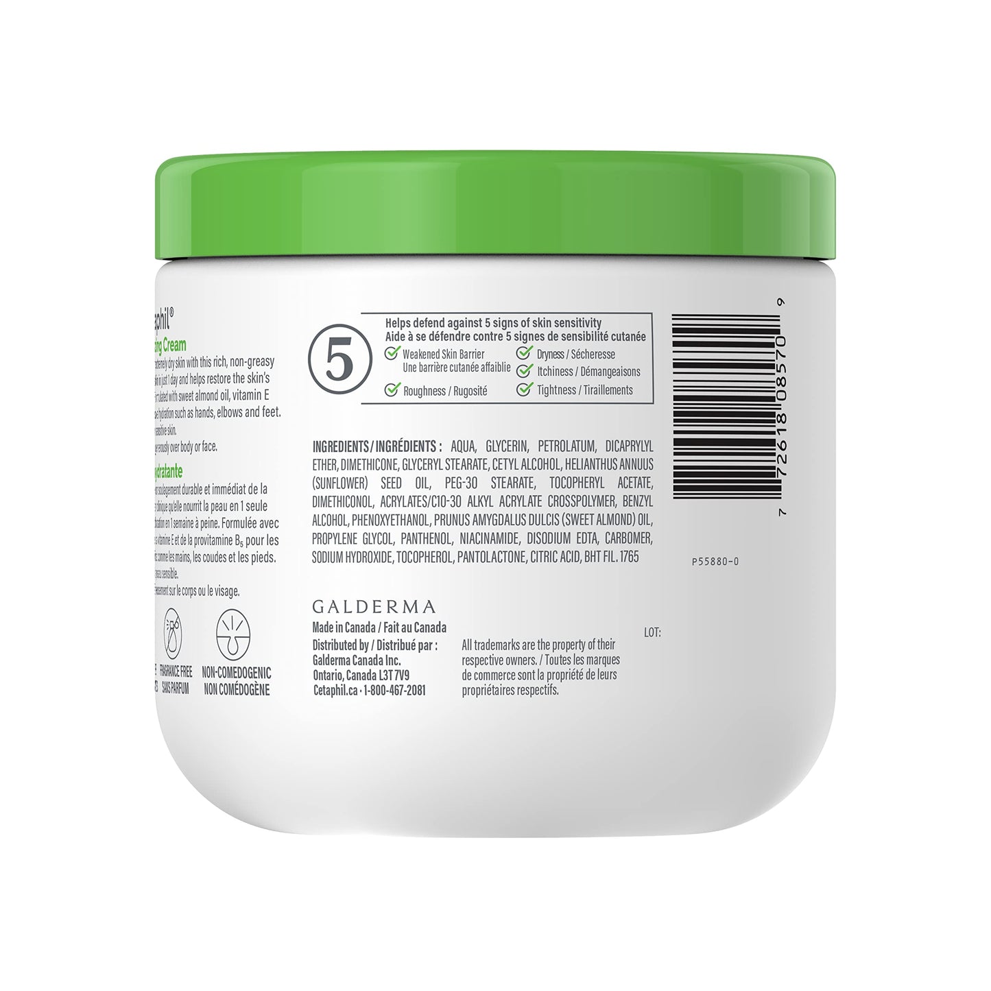 Cetaphil Moisturizing Cream with Sweet Almond Oil and Glycerin 566 g - 48hr Hydration for Dry To Very Dry and Sensitive Skin - Fragrance Free, Paraben Free - Dermatologist Recommended (Amazon Exclusive) Packaging may vary